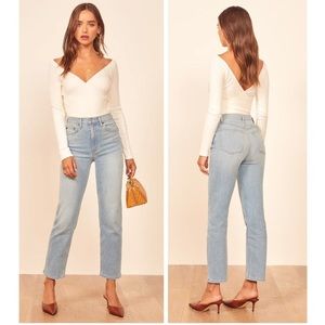 Reformation Claudia High Relaxed Jeans - Curacao